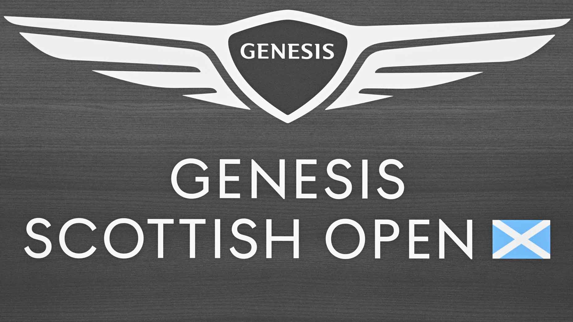 2025 Genesis Scottish Open sign pictured during the first round at the Renaissance Club.