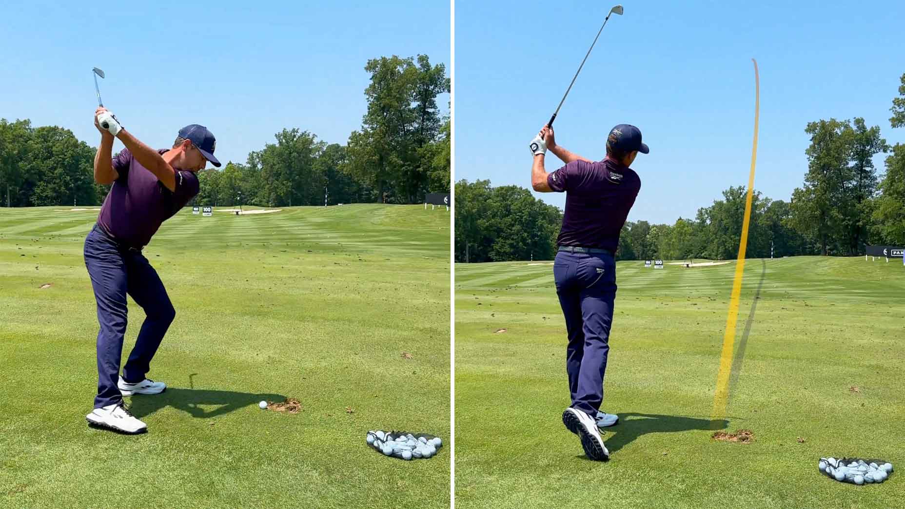 LIV pro charles howell demonstrates how to hit a draw on the driving range
