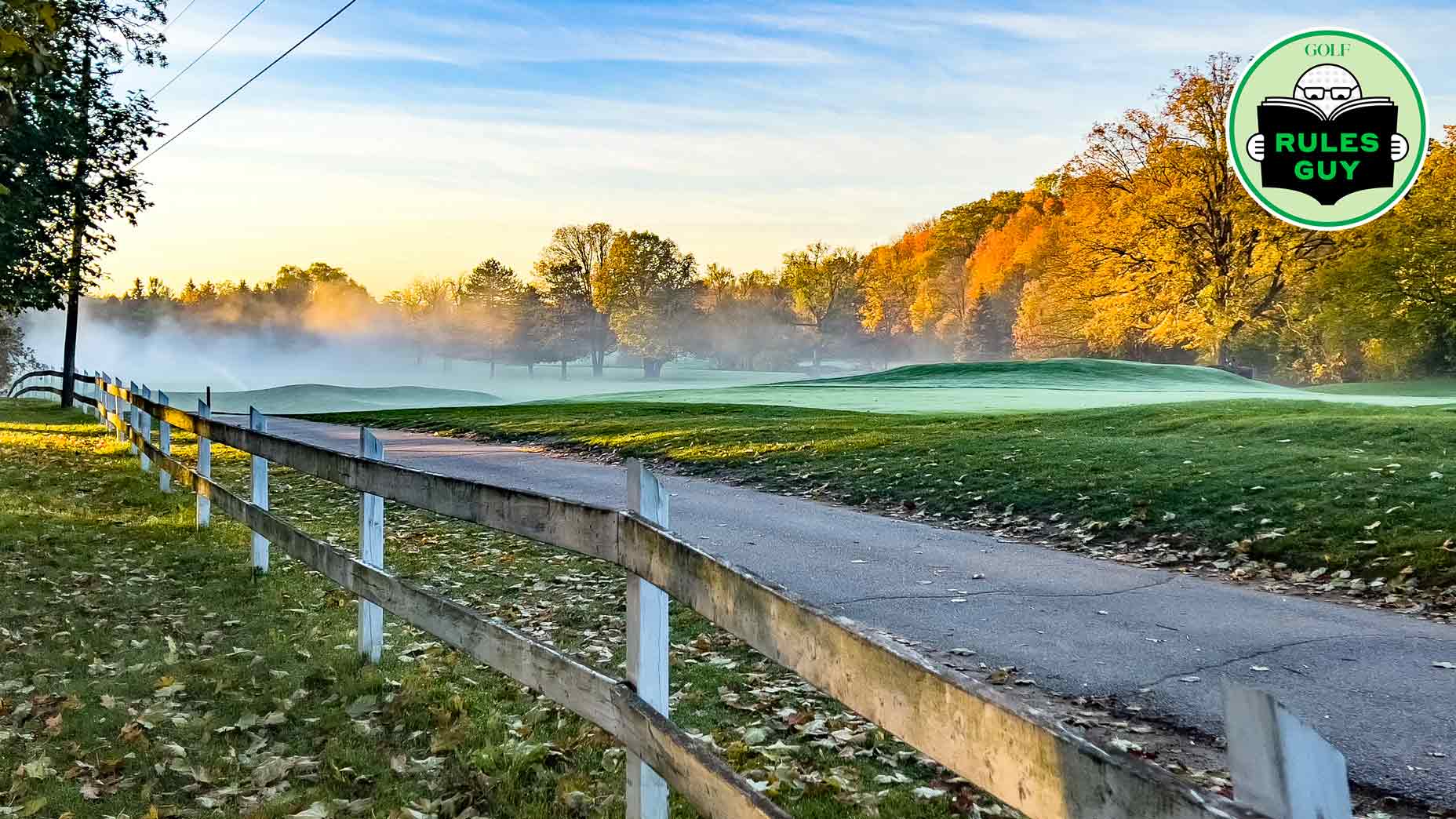 If you find your swing impeded by a fence but you're standing on a cart path, are you allowed to take free relief? Rules Guy has the answer.