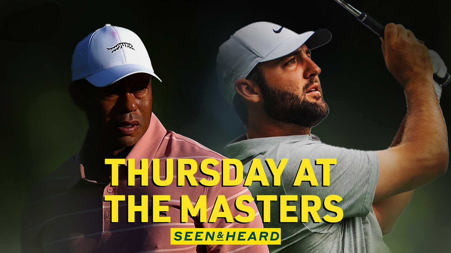 Tiger Woods and Scottie Scheffler at 2024 Masters