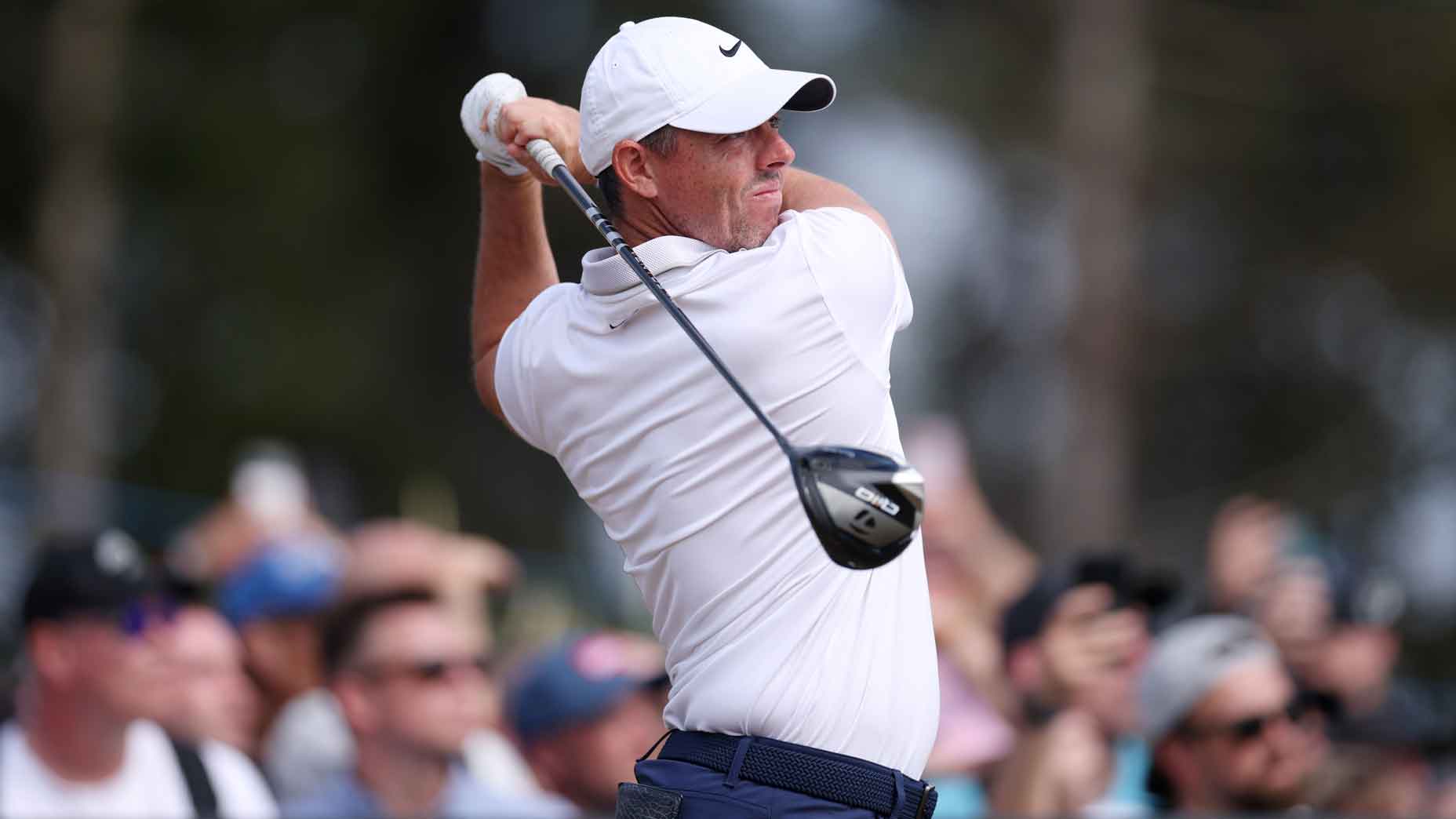 rory mcilroy swings during the 2025 scottish open