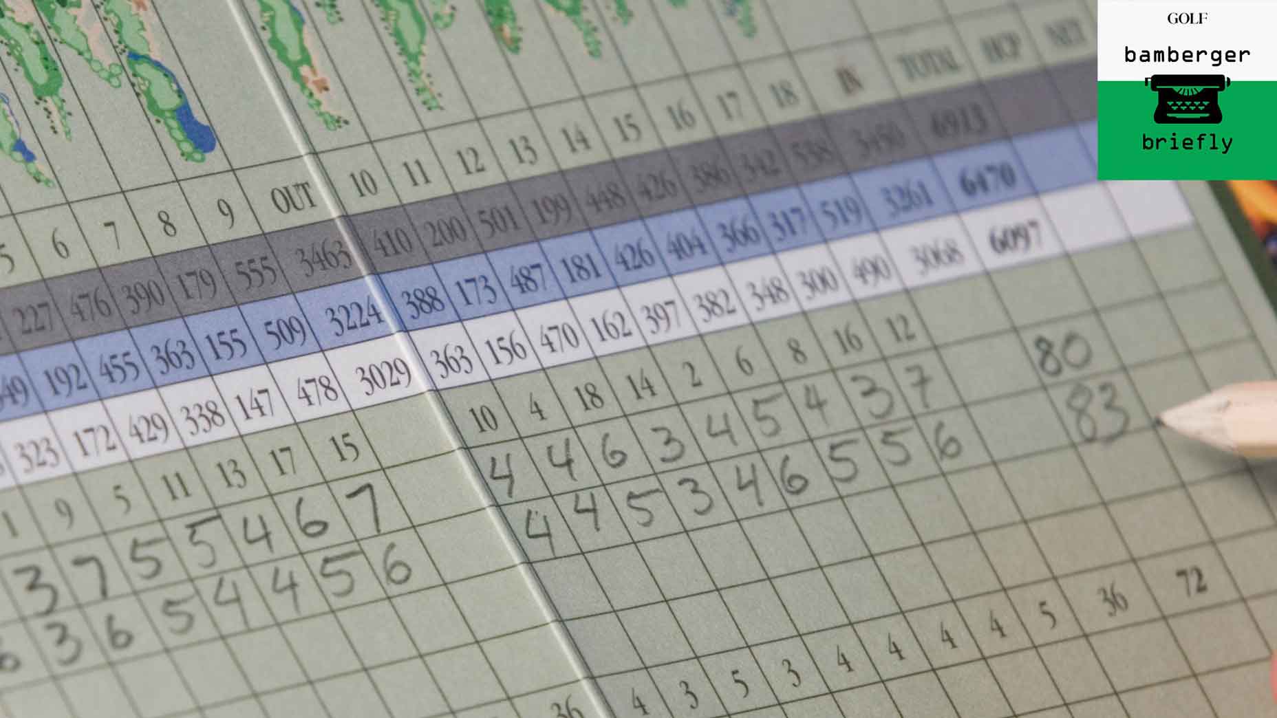 A filled-out scorecard